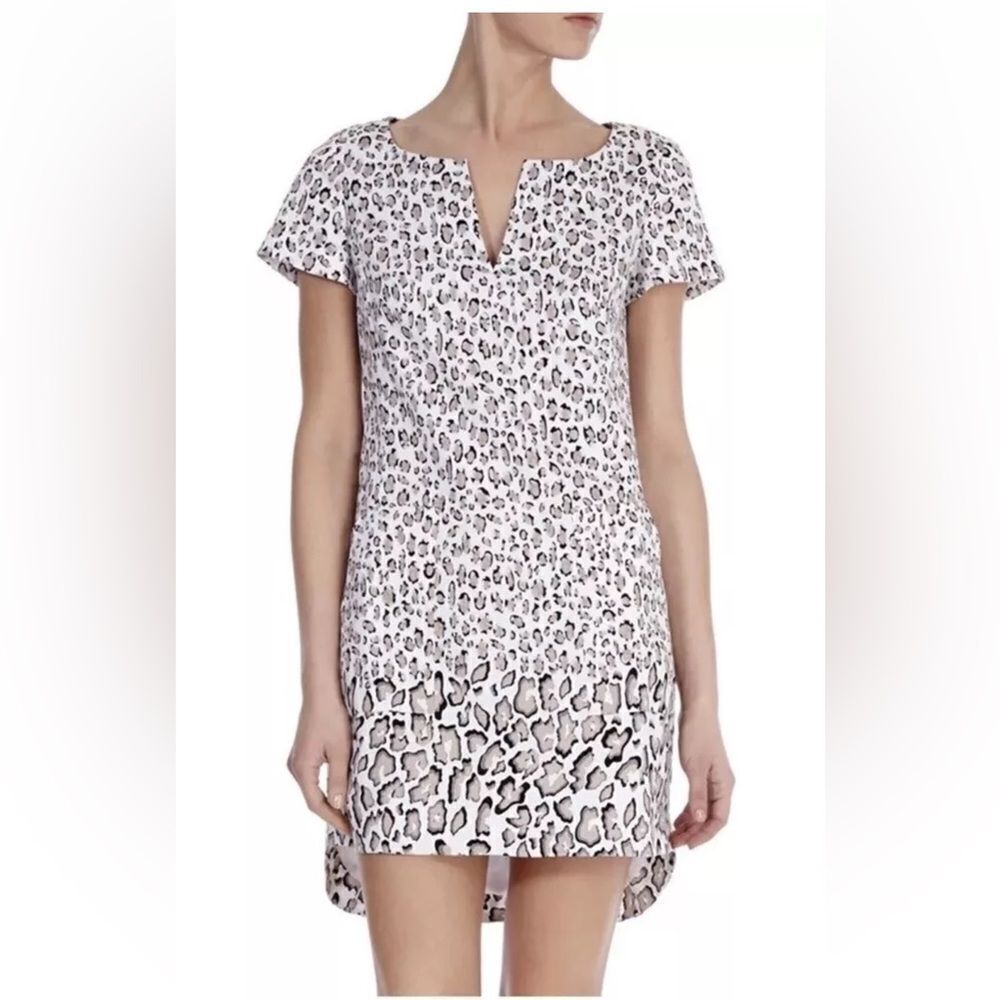 Karen Millen cotton white/black leopard print dress, US8
